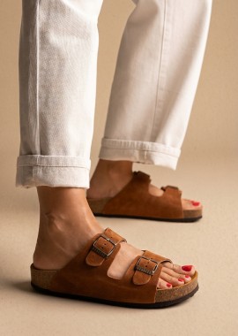 Plakton Ανατομικά σανδάλια - 340010 - Tan Suede