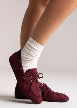 ERYNN Σουέντ μοκασίνια με φιόγκο - 333-319 - Bordeaux Suede