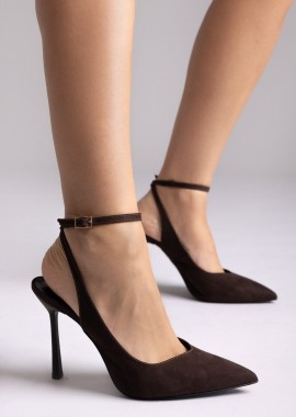 TFP - TFP Γόβες Slingback - 915 - Καφέ Σουέτ