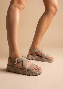 RAGAZZA - RAGAZZA Δερμάτινα Flatform Σανδάλια - 01251 - Beige Suede