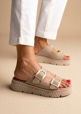 RAGAZZA - RAGAZZA Flatform Σανδάλια - 01250 - Beige Suede