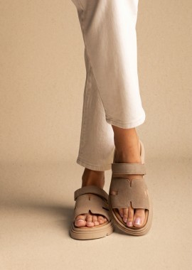 RAGAZZA Flatform Σανδάλια - 01024 - Beige Suede