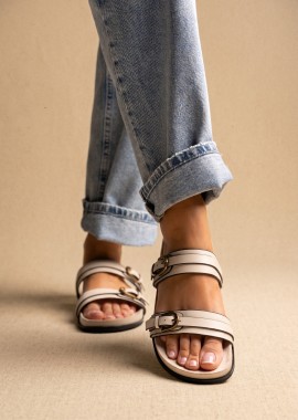 CORINA - CORINA Σανδάλια με διπλό λουράκι - 6415 - Beige Matte