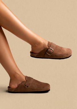 Plakton Άνετα Clogs - 186354-15 - Καφέ Σουέτ