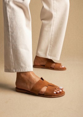 Estil - Estil Άνετα σουέντ σανδάλια - NK26-0147 - Tan Suede