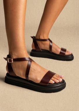 Estil - Estil Flatform Σανδάλια - 1610 - Brown Matte