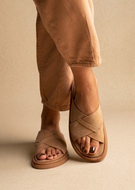 Estil - Estil Δερμάτινα Σανδάλια - 1825 - Beige Suede