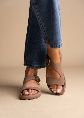 FANTASY SANDALS - FANTASY SANDALS Σανδάλια με αγκράφα - S9055 - Taupe Σουέτ