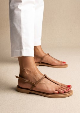 TFP - TFP Σανδάλια μεT Strap και κλείσιμο με αγκράφα - L1 VAMOS - Brown Matte