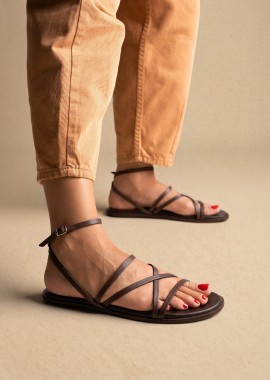 TFP - TFP Strappy Σανδάλια Ankle Strap - L3 KIMON - Brown Matte