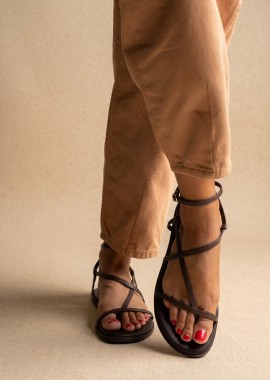 TFP - TFP Strappy Σανδάλια Ankle Strap - L8 KIMON - Brown Matte