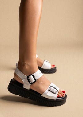TFP - TFP Flatform Σανδάλια Buckle Strap - 459 - White Matte