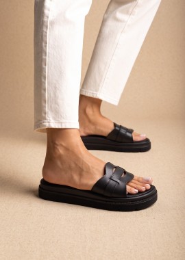 TFP Flatform Σανδάλια Wide Cut Out - 2014 - Μαύρο Ματ