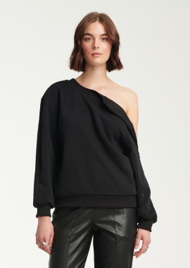 Sweatshirt With Zippers In Black