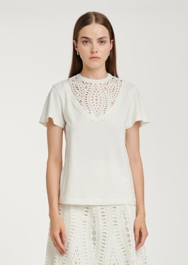 Cutcuutur - T-Shirt with Patch in White