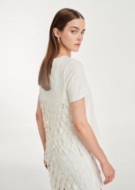 Cutcuutur - Panelled T-Shirt in White
