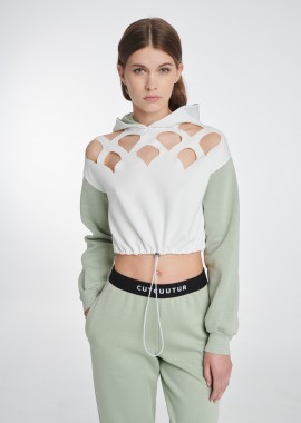 Cutcuutur - Cropped Hoodie in Mint