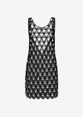 Cutcuutur - Oversized Tank Top-Dress in Black