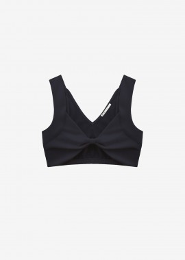 Cutcuutur - Tie-Front Bralette Top in Black