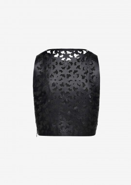 Cutcuutur - Eco-Leather Cropped Tank Top