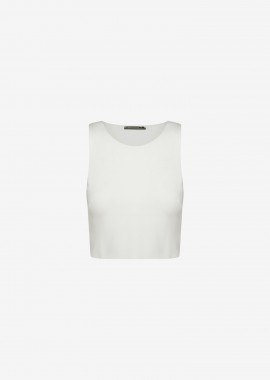 Cutcuutur - Cropped Tank-Top In White Light Scuba