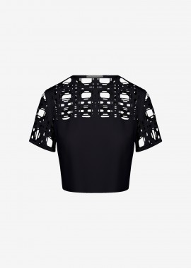 Cutcuutur - Cropped T-shirt in Black