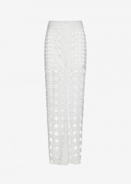 Cutcuutur - Maxi Skirt with Front Slit in White