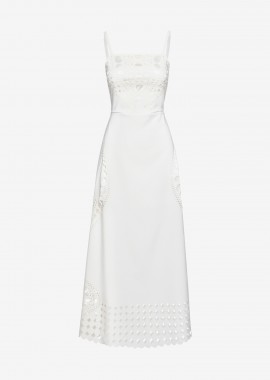 Cutcuutur - Midi A-Line Dress in White
