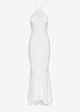 Cutcuutur - Maxi Mesh Dress in White