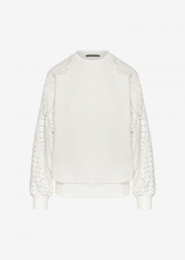 Sweathirt with Raglan Sleeves in White