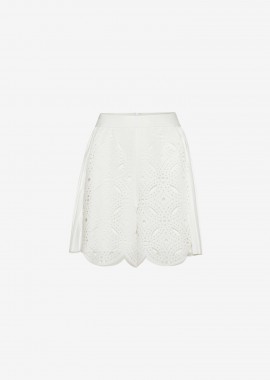 Cutcuutur - Plisse Paneled Shorts in White