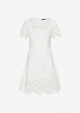 Cutcuutur - Mini Short-Sleeved Dress in White
