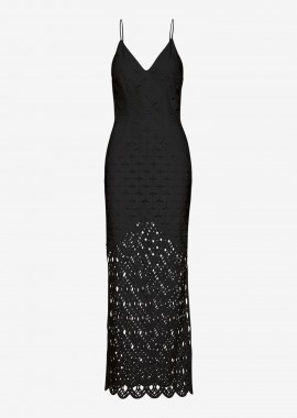 Cutcuutur - Paneled Maxi Dress in Black