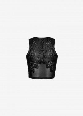 Cutcuutur - Paneled Cropped Tank Top