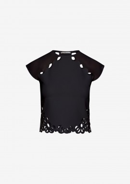 Cutcuutur - Cropped T-Shirt in Black