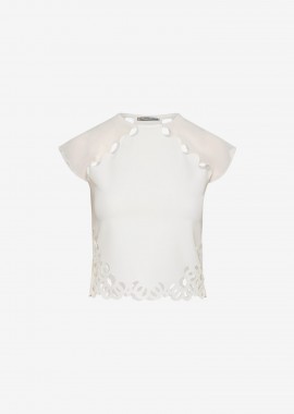 Cutcuutur - Cropped T-Shirt in White