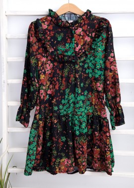 PALMETO FLORAL CHIFFON DRESS