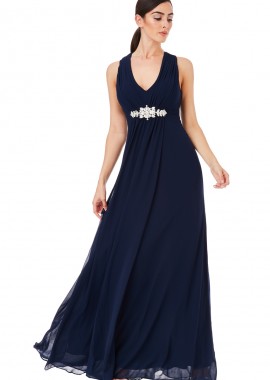 PerfectDress.gr - αέρινο princess maxi φόρεμα σε μπλε navy