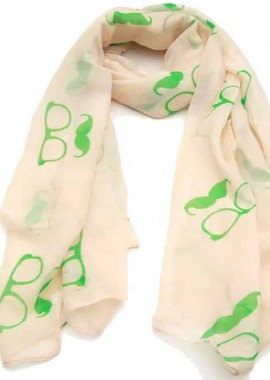 φουλάρι ''glasses & moustache'' green