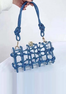 PerfectDress.gr - glamorous plexiglass strass clutch Karl blue