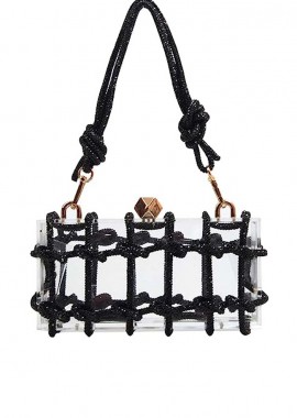 PerfectDress.gr - glamorous plexiglass strass clutch Karl black