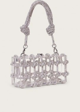 PerfectDress.gr - glamorous plexiglass strass clutch Karl silver
