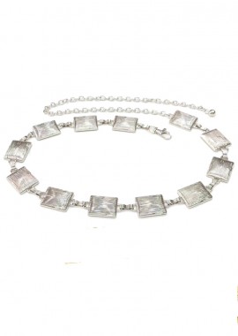 PerfectDress.gr - vintage μεταλλική ζώνη Square silver