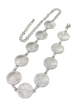 PerfectDress.gr - vintage μεταλλική ζώνη Round Leaf silver