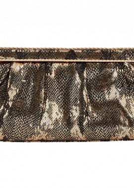 PerfectDress.gr - vintage φάκελος δερματίνη Snake μαύρο/χρυσό