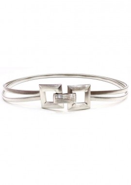double elastic ζώνη Square silver