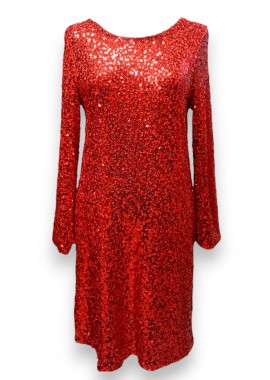 retro chic φόρεμα παγιέτα Kika Glam red