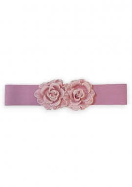 PerfectDress.gr - vintage ελαστική ζώνη Double Flower ροζ