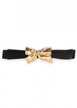 vintage chic ζώνη metal Bow gold