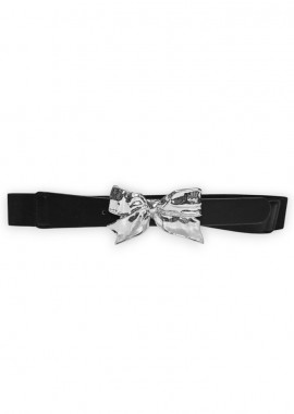 vintage chic ζώνη metal Bow silver